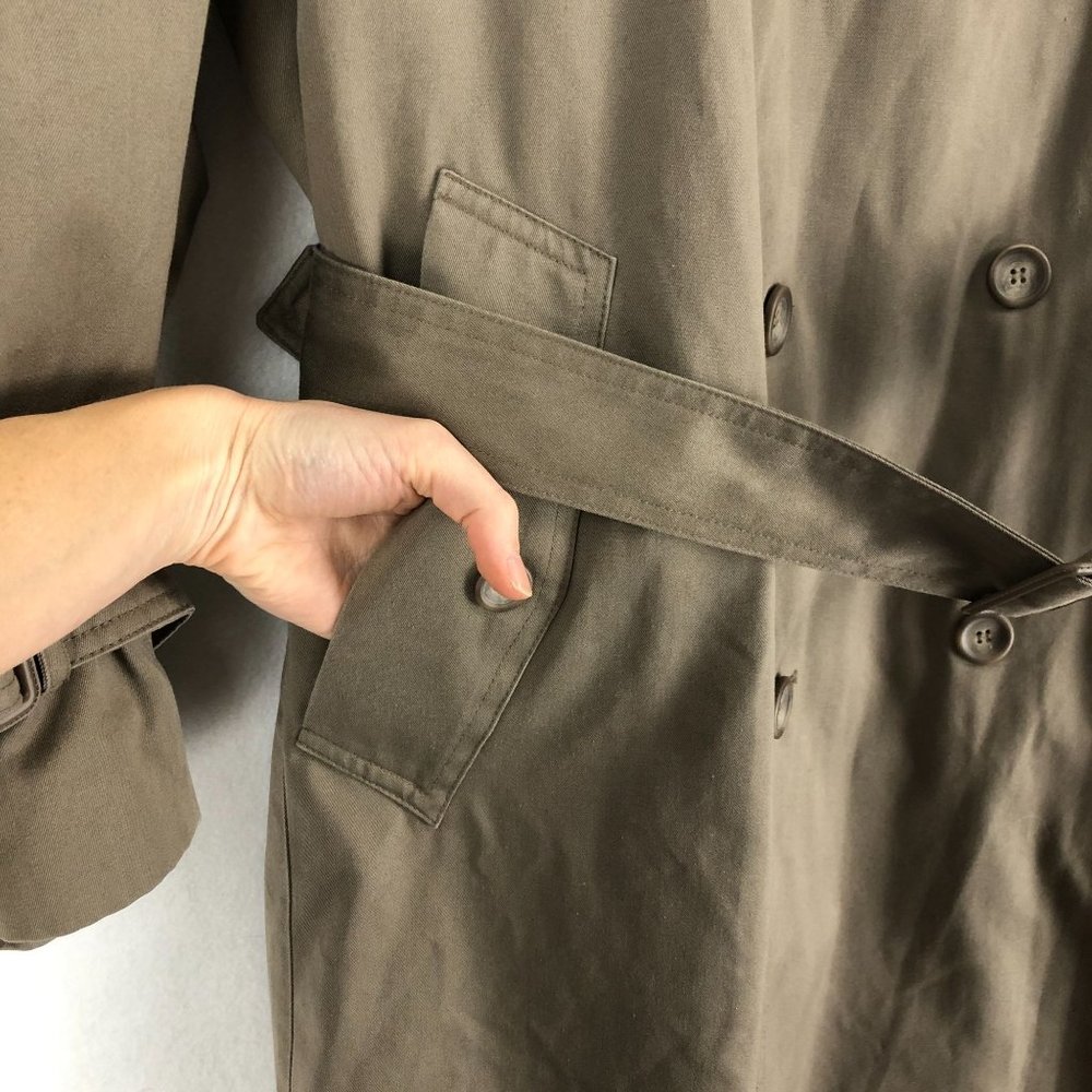Charles Klein Men's Size 42R Brown Double Breasted Long Sleeve Trench Coat - Picture 6 of 11